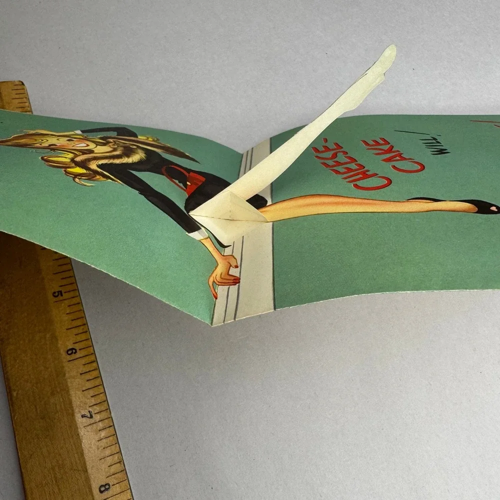 Vintage Pinup Cheesecake Birthday‎ Card Pop Up 1950s Mid Century USA